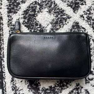 Coach Black Leather Toiletry Bag